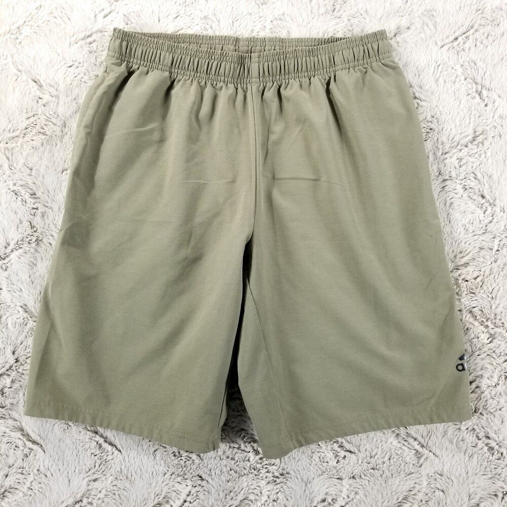 Adidas Shorts Mens M Green Climalite Performance Flat front